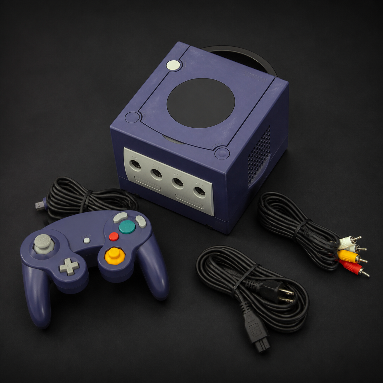 GameCube Indigo Console Bundle, sample second-hand stock photograph
