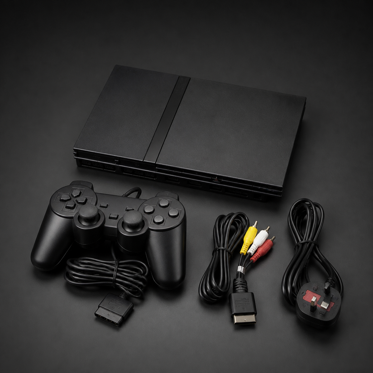 PlayStation 2 Slim Console Bundle, sample second-hand stock photograph